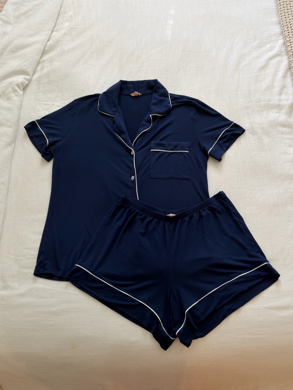 Eberjey Gisele TENCEL™ Modal Relaxed Short PJ Set in Navy/Ivory